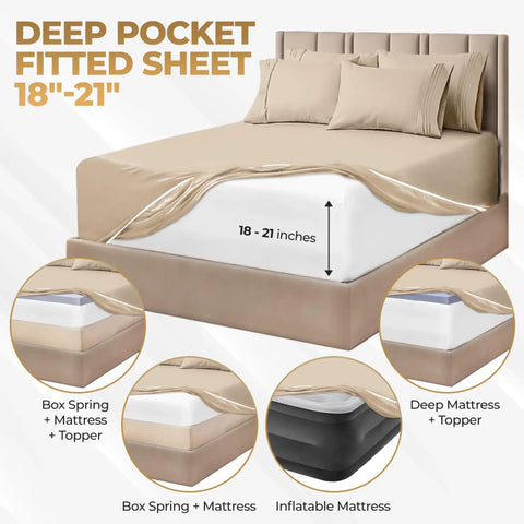 1000 Thread Count Egyptian Cotton Sateen Sheet Set