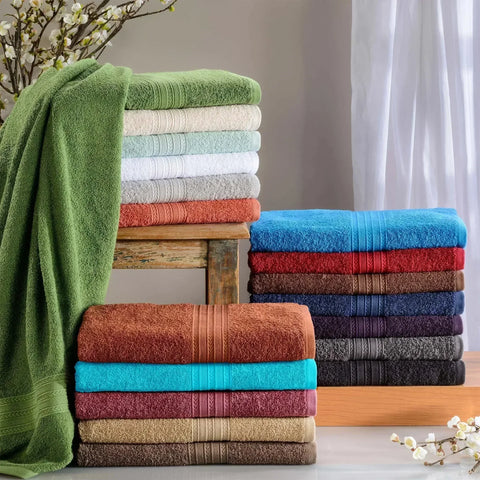Eco-Friendly Ring-Spun Cotton 6-Piece Towel Set