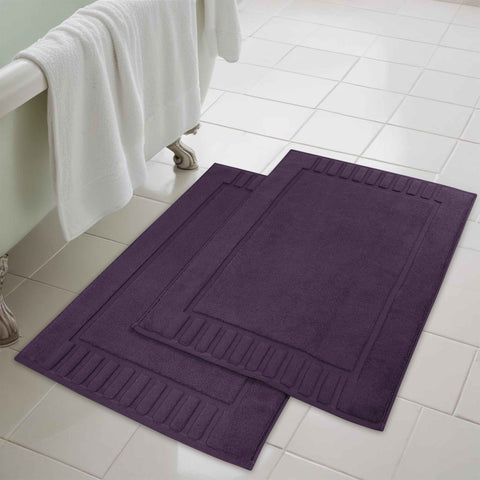 Leo Cotton Modern Absorbent Heavy Washable Bath Mat Set of 2