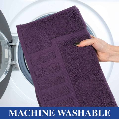 Leo Cotton Modern Absorbent Heavy Washable Bath Mat Set of 2