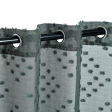 Sheer Poppy Floral Modern Textured Grommet Curtain Panels Set of 2