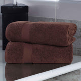 Zero-Twist Cotton Solid Soft Absorbent 2 Piece Bath Sheet Set