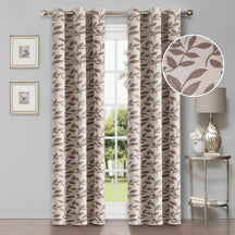 Leaves Room Darkening Blackout Curtain Panel Sets 8 Pieces