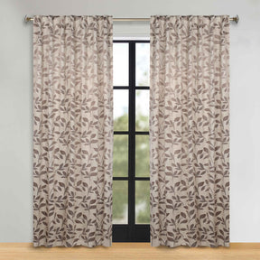 Leaves Room Darkening Back Tabs Blackout Curtain Panels, Set of 2