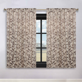 Leaves Room Darkening Back Tabs Blackout Curtain Panels, Set of 2