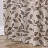 Leaves Room Darkening Washable Blackout Curtain Panels, Set of 2