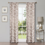 Leaves Machine Washable Room Darkening Blackout Curtains, Set of 2