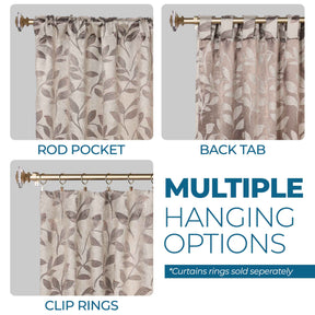 Leaves Room Darkening Back Tabs Blackout Curtain Panels, Set of 2