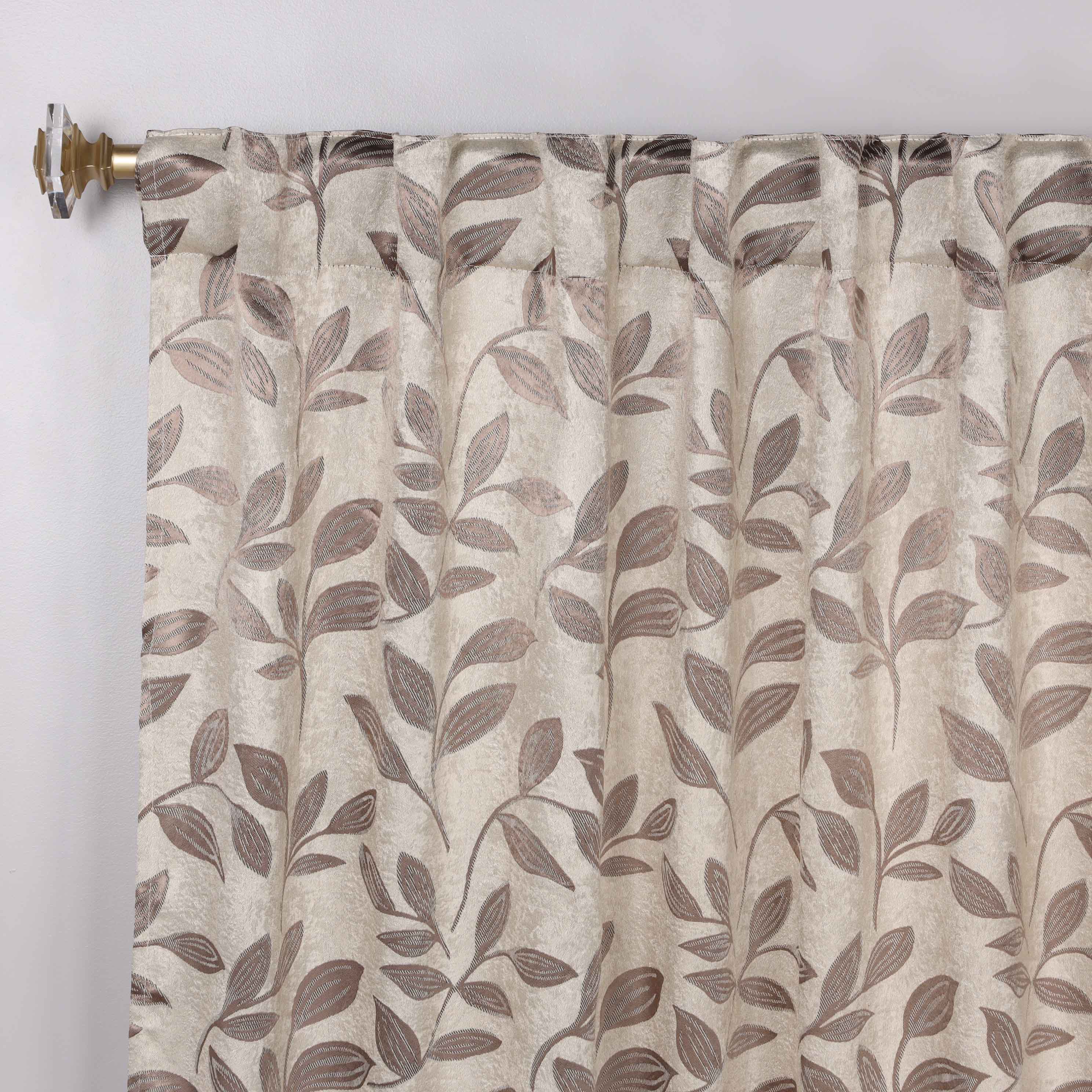Leaves Room Darkening Back Tabs Blackout Curtain Panels, Set of 2