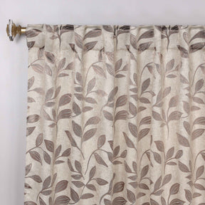 Leaves Room Darkening Back Tabs Blackout Curtain Panels, Set of 2