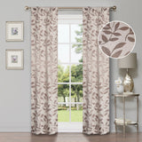 Leaves Room Darkening Washable Blackout Curtain Panels, Set of 2