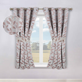 Leaves Room Darkening Washable Blackout Curtain Panels, Set of 2