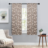 Leaves Room Darkening Washable Blackout Curtain Panels, Set of 2
