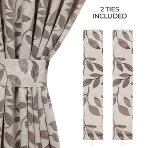 Leaves Room Darkening Washable Blackout Curtain Panels, Set of 2