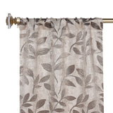 Leaves Room Darkening Washable Blackout Curtain Panels, Set of 2