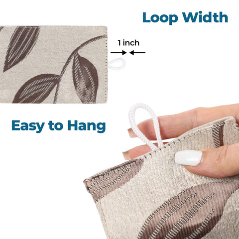 Blackout Window Curtains Leaves Pattern Room Darkening Set of 2
