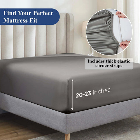 Pavo 100% Cotton 700 Thread Count Fitted Sheet - 18" & 20" Extra Deep Pocket Options