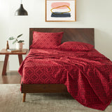 100% Cotton Flannel Bed Sheet Set Trellis Deep Pocket