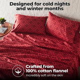 100% Cotton Flannel Bed Sheet Set Trellis Deep Pocket