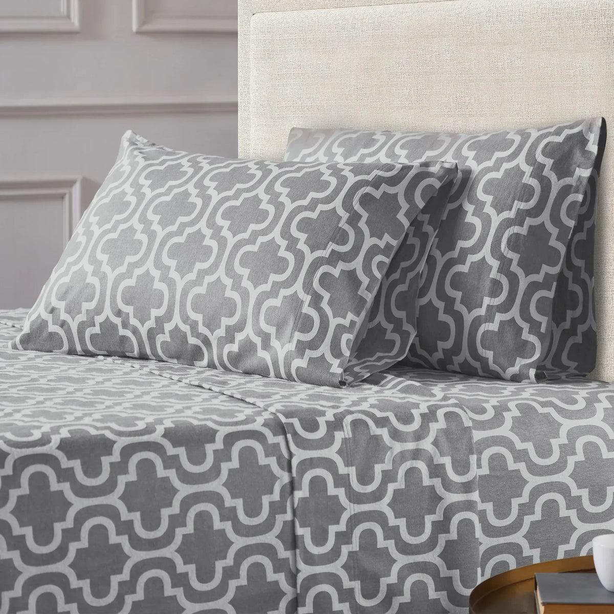 Moroccan Trellis Cotton Flannel 2 Piece Pillowcase Set