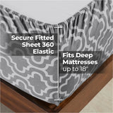 100% Cotton Flannel Bed Sheet Set Trellis Deep Pocket