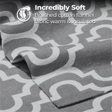 100% Cotton Flannel Bed Sheet Set Trellis Deep Pocket