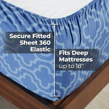 100% Cotton Flannel Bed Sheet Set Trellis Deep Pocket