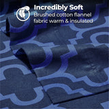 100% Cotton Flannel Bed Sheet Set Trellis Deep Pocket