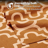 100% Cotton Flannel Bed Sheet Set Trellis Deep Pocket