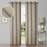 Linen Washable Room Darkening Blackout Curtains, Set of 2