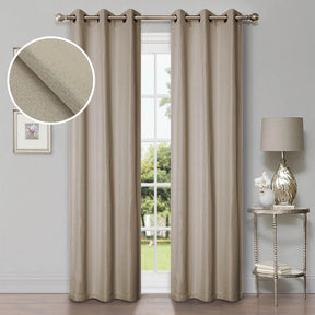 Linen Washable Room Darkening Blackout Curtains, Set of 2