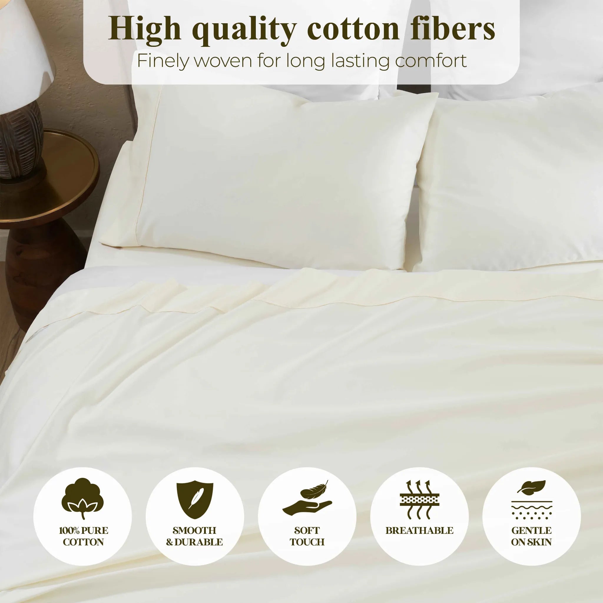 Apus 100% Cotton Perfect Fit Deep Pocket Sheet Set