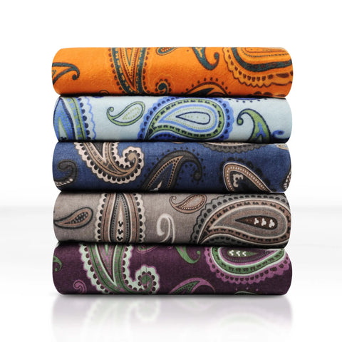 100% Cotton Flannel Bed Sheet Set Floral Paisley Deep Pocket