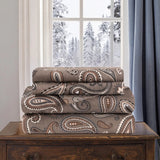 100% Cotton Flannel Bed Sheet Set Floral Paisley Deep Pocket
