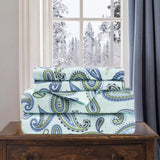 100% Cotton Flannel Bed Sheet Set Floral Paisley Deep Pocket