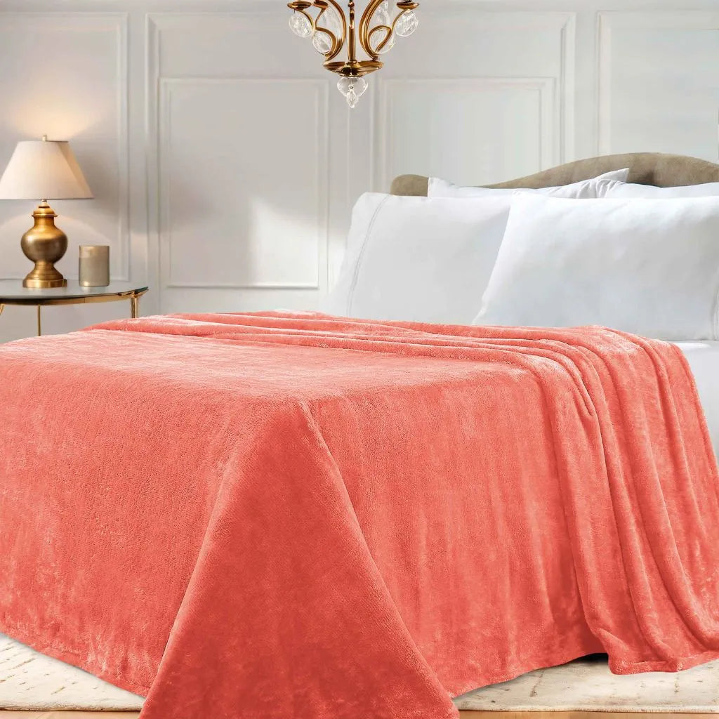 Fleece Plush Medium Weight Fluffy Soft Solid Decorative Blanket