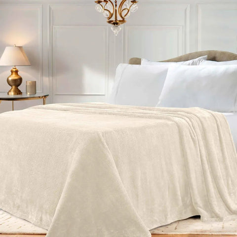 Fleece Plush Medium Weight Fluffy Soft Solid Decorative Blanket