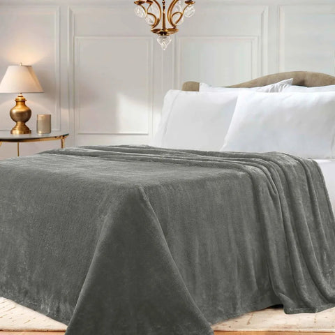 Fleece Plush Medium Weight Fluffy Soft Solid Decorative Blanket