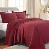 Lightweight Cotton Bedspread Sets 3-Piece Fleur De Lis Jacquard Matelassé