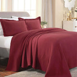 Lightweight Cotton Bedspread Sets 3-Piece Fleur De Lis Jacquard Matelassé