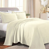 Lightweight Cotton Bedspread Sets 3-Piece Fleur De Lis Jacquard Matelassé