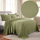 Lightweight Cotton Bedspread Sets 3-Piece Fleur De Lis Jacquard Matelassé