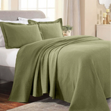 Lightweight Cotton Bedspread Sets 3-Piece Fleur De Lis Jacquard Matelassé