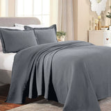 Lightweight Cotton Bedspread Sets 3-Piece Fleur De Lis Jacquard Matelassé