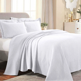 Lightweight Cotton Bedspread Sets 3-Piece Fleur De Lis Jacquard Matelassé