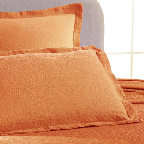 Lightweight Cotton Bedspread Sets 3-Piece Fleur De Lis Jacquard Matelassé