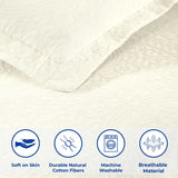 Lightweight Cotton Bedspread Sets 3-Piece Fleur De Lis Jacquard Matelassé