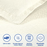 Lightweight Cotton Bedspread Sets 3-Piece Fleur De Lis Jacquard Matelassé