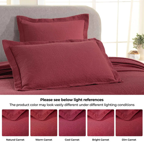 Lightweight Cotton Bedspread Sets 3-Piece Fleur De Lis Jacquard Matelassé