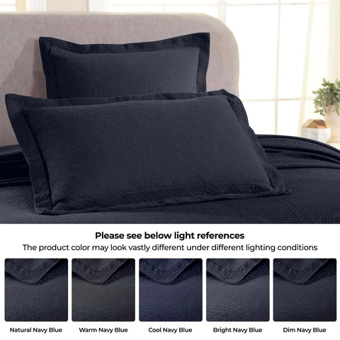 Lightweight Cotton Bedspread Sets 3-Piece Fleur De Lis Jacquard Matelassé